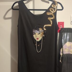 Black Dress with Sequin Design